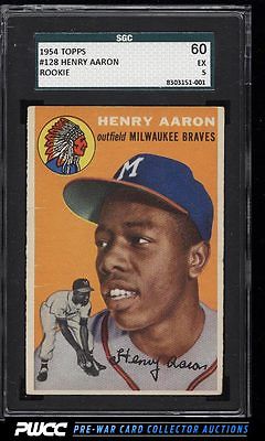 1954 Topps Hank Aaron ROOKIE RC 128 SGC 560 EX PWCC