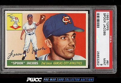 1955 Topps Spook Jacobs 61 PSA 9 MINT PWCC