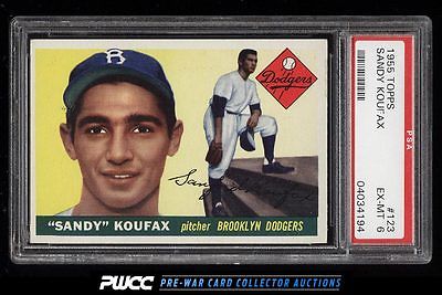 1955 Topps Sandy Koufax ROOKIE RC 123 PSA 6 EXMT PWCC