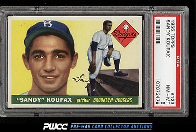 1955 Topps Sandy Koufax ROOKIE RC 123 PSA 8 NMMT PWCC