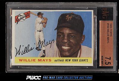 1955 Topps Willie Mays 194 BVG 75 NRMT PWCC