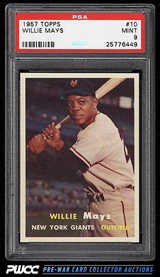 1957 Topps Willie Mays 10 PSA 9 MINT PWCC