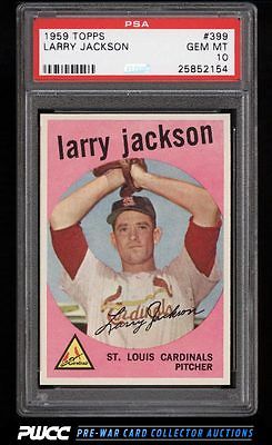 1959 Topps Larry Jackson 399 PSA 10 GEM MINT PWCC