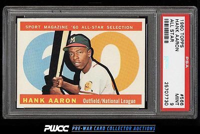 1960 Topps Hank Aaron ALLSTAR 566 PSA 9 MINT PWCC