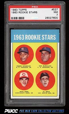 1963 Topps Pete Rose ROOKIE RC 537 PSA 7 NRMT PWCC