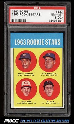 1963 Topps Pete Rose ROOKIE RC 537 PSA 8oc NMMT PWCC