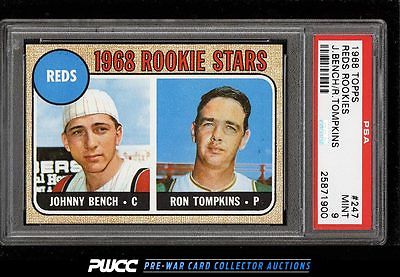 1968 Topps Johnny Bench ROOKIE RC 247 PSA 9 MINT PWCC