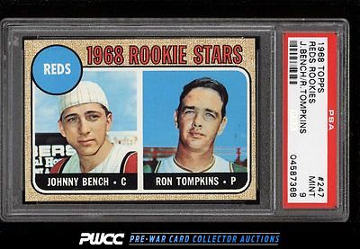 1968 Topps Johnny Bench ROOKIE RC 247 PSA 9 MINT PWCC