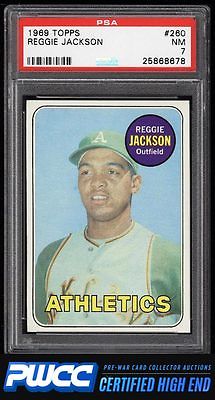 1969 Topps Reggie Jackson ROOKIE RC 260 PSA 7 NRMT PWCCHE