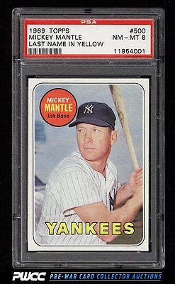 1969 Topps Mickey Mantle 500 PSA 8 NMMT PWCC