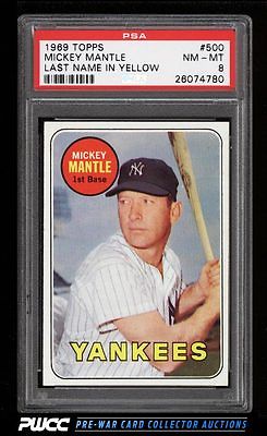 1969 Topps Mickey Mantle 500 PSA 8 NMMT PWCC