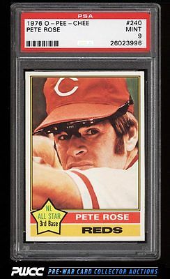 1976 OPeeChee Pete Rose 240 PSA 9 MINT PWCC