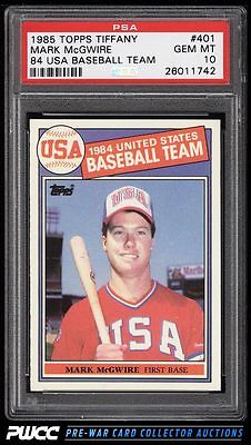 1985 Topps Tiffany Mark McGwire ROOKIE RC 401 PSA 10 GEM MINT PWCC