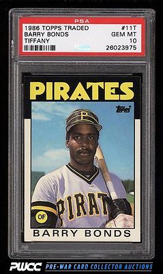 1986 Topps Traded Tiffany Barry Bonds ROOKIE RC 11T PSA 10 GEM MINT PWCC