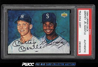 1994 Upper Deck Mickey Mantle Ken Griffey Jr PSADNA AUTO 1000 PSA AUTH PWCC