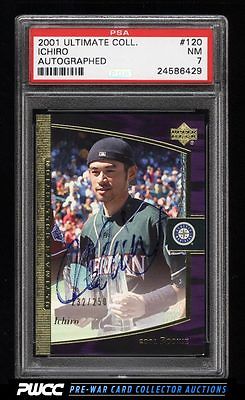 2001 Ultimate Collection Ichiro Suzuki ROOKIE AUTO 250 120 PSA 7 NRMT PWCC