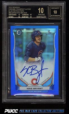 2014 Bowman Chrome Blue Refractors Kris Bryant ROOKIE RC AUTO 150 BGS 10 PWCC