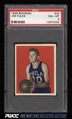 1948 Bowman Basketball Joe Fulks ROOKIE RC 34 PSA 8 NMMT PWCC