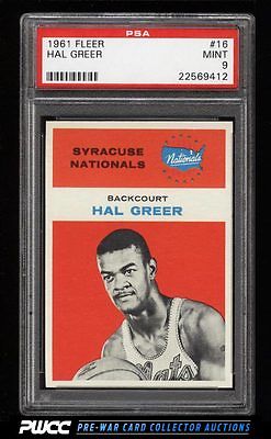 1961 Fleer Basketball Hal Greer ROOKIE RC 16 PSA 9 MINT PWCC