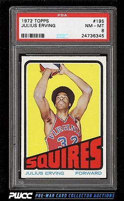 1972 Topps Basketball Julius Erving ROOKIE RC 195 PSA 8 NMMT PWCC