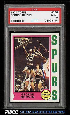 1974 Topps Basketball George Gervin ROOKIE RC 196 PSA 9 MINT PWCC