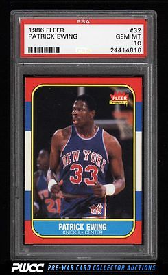 1986 Fleer Basketball Patrick Ewing ROOKIE RC 32 PSA 10 GEM MINT PWCC