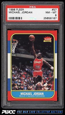 1986 Fleer Basketball Michael Jordan ROOKIE RC 57 PSA 8 NMMT PWCC