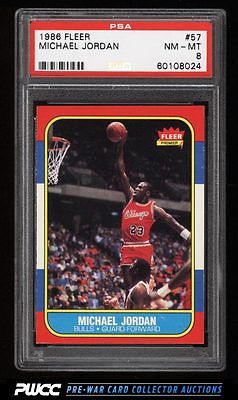 1986 Fleer Basketball Michael Jordan ROOKIE RC 57 PSA 8 NMMT PWCC