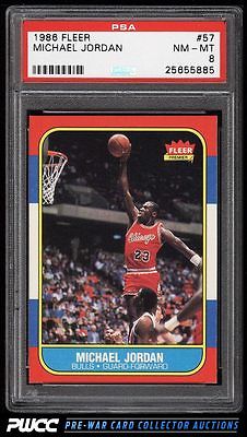 1986 Fleer Basketball Michael Jordan ROOKIE RC 57 PSA 8 NMMT PWCC