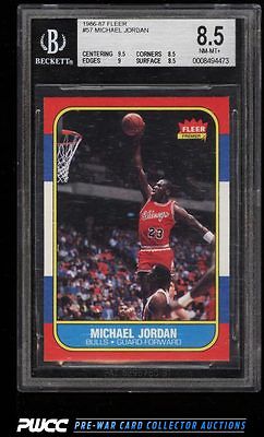 1986 Fleer Basketball Michael Jordan ROOKIE RC 57 BGS 85 NMMT PWCC