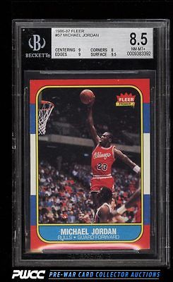 1986 Fleer Basketball Michael Jordan ROOKIE RC 57 BGS 85 NMMT PWCC