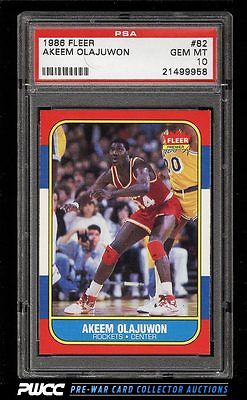 1986 Fleer Basketball Hakeem Olajuwon ROOKIE RC 82 PSA 10 GEM MINT PWCC