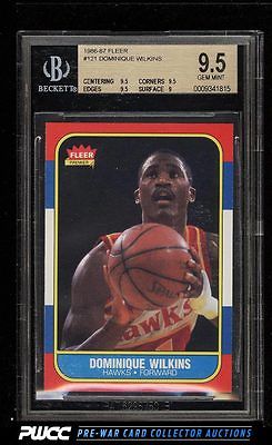 1986 Fleer Basketball Dominique Wilkins ROOKIE RC 121 BGS 95 GEM MINT PWCC