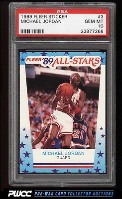 1989 Fleer Sticker Michael Jordan 3 PSA 10 GEM MINT PWCC