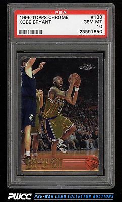 1996 Topps Chrome Kobe Bryant ROOKIE RC 138 PSA 10 GEM MINT PWCC