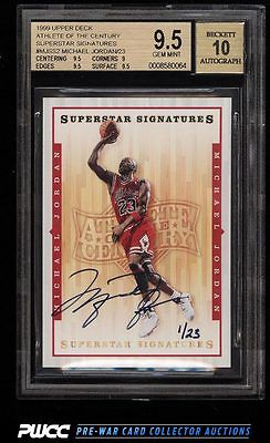 1999 UD Athlete Of The Century Superstar Michael Jordan AUTO 23 BGS 95 PWCC