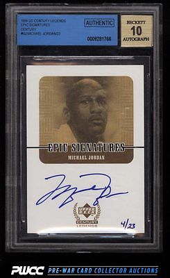 1999 UD Century Legends Epic Gold Michael Jordan AUTO 23 BGS AUTH PWCC