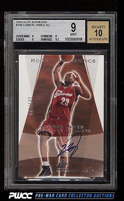 2003 SP Authentic LeBron James ROOKIE RC AUTO 500 148 BGS 9 MINT PWCC