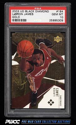 2003 UD Black Diamond Gold LeBron James ROOKIE RC 25 184 PSA 10 GEM MT PWCC