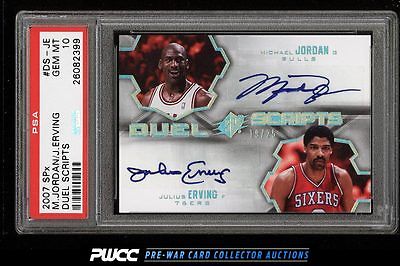 2007 SPx Duel Scripts Michael Jordan Julius Erving AUTO 25 PSA 10 GEM MT PWCC