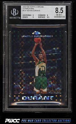 2007 Topps Chrome Xfractors Kevin Durant ROOKIE RC 50 BGS 85 NMMT PWCC