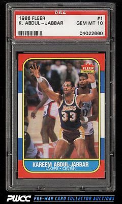 1986 Fleer Basketball SETBREAK Kareem AbdulJabbar 1 PSA 10 GEM MINT PWCC