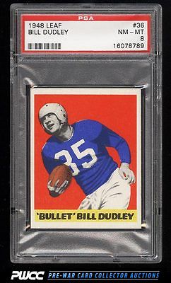 1948 Leaf Football Bullet Bill Dudley ROOKIE RC 36 PSA 8 NMMT PWCC