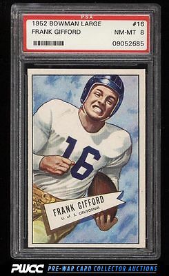 1952 Bowman Large Frank Gifford ROOKIE RC 16 PSA 8 NMMT PWCC