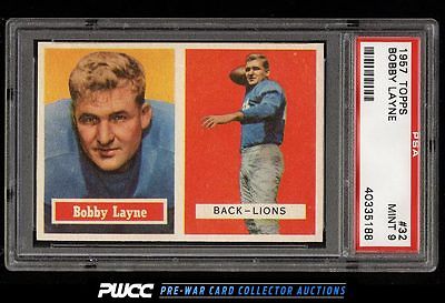 1957 Topps Football Bobby Layne 32 PSA 9 MINT PWCC