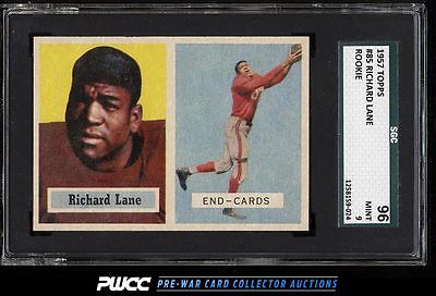 1957 Topps Football Dick Lane ROOKIE RC 85 SGC 996 MINT PWCC