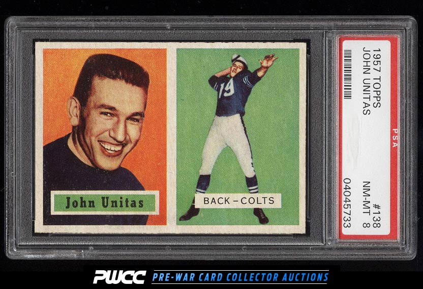 1957 Topps Football Johnny Unitas ROOKIE RC 138 PSA 8 NMMT PWCC