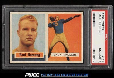 1957 Topps Football Paul Hornung ROOKIE RC 151 PSA 8 NMMT PWCC