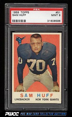 1959 Topps Football Sam Huff ROOKIE RC 51 PSA 9 MINT PWCC