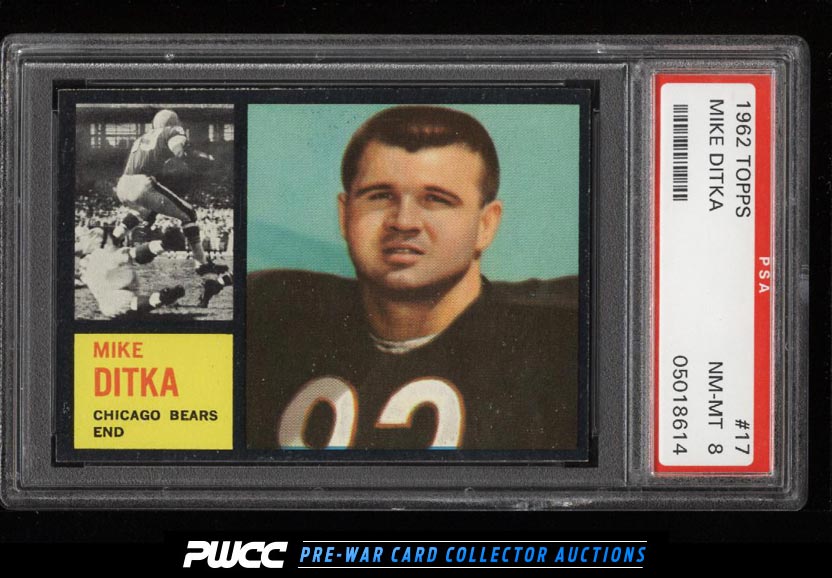 1962 Topps Football Mike Ditka ROOKIE RC 17 PSA 8 NMMT PWCC